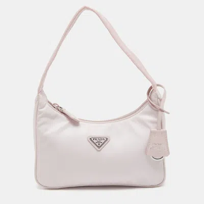 Pre-owned Prada Pink Nylon Mini Re-edition 2000 Shoulder Bag