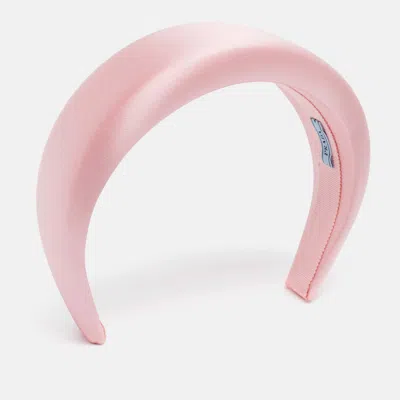 Pre-owned Prada Pink Padded Satin Wide Headband