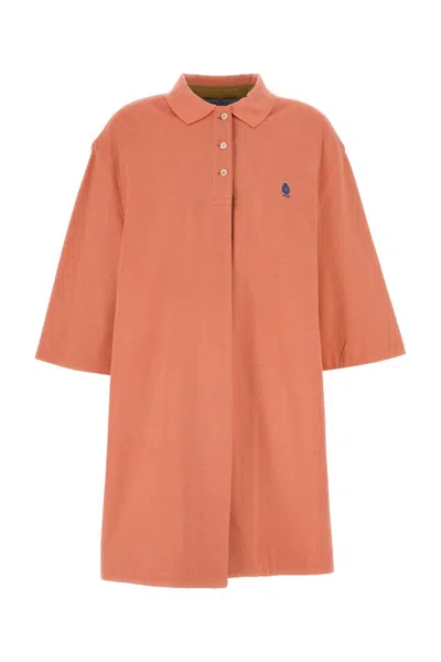Prada Pink Piquet Overcoat In Orange