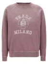 Prada Raglan Sleeves Cotton Sweatshirt In Pink