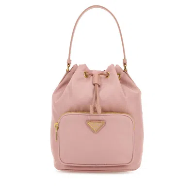 PRADA PRADA PINK RE-NYLON DUET BUCKET BAG