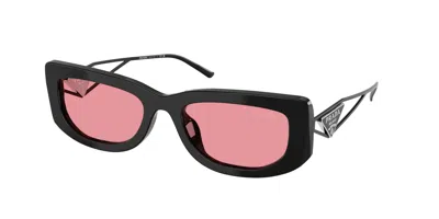 Prada Pink Rectangular Ladies Sunglasses Pr 14ys 1ab30l 53 In Blue