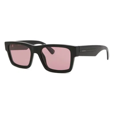 Prada Pink Rectangular Men's Sunglasses Pr 25zs 1ab05z 56 In Black