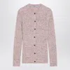 Prada Ribbed Wool Cardigan In Pink
