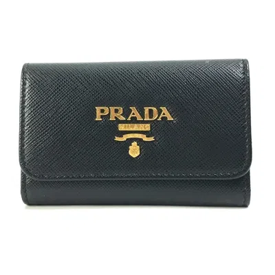 Pre-owned Prada Pink Saffiano Keycase () In Multi