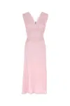Prada Satin Dress With Lace Detailing And V-neckline