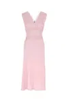 Prada Satin Dress With Lace Detailing And V-neckline