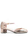 Prada Pink Sequined Pumps In Beige