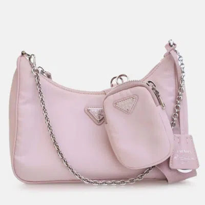 Pre-owned Prada Pink Tessuto Re Edition 2005 Satchel