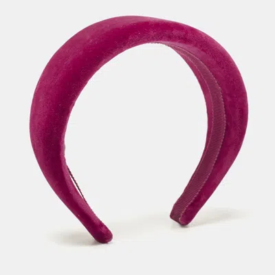 Pre-owned Prada Pink Velvet Wide Headband In Black