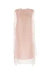 Prada Sheer Overlay Round Neckline Sleeveless Dress
