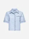Prada Pinstripe Cotton Shirt In Light Blue