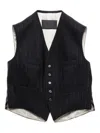 Prada Pinstripe Five-button Vest In Black