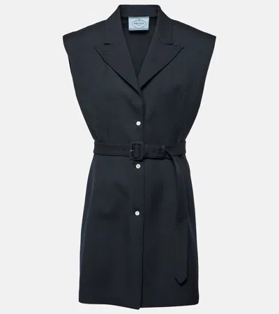 Prada Oversize Waistcoat In Blue
