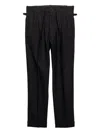 Prada Pinstripe Pleated Trousers In Black