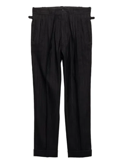 Prada Pinstripe Pleated Trousers In Black