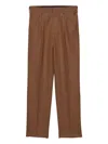 Prada Pinstripe Pleated Trousers In Brown