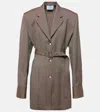 Prada Pinstripe Virgin Wool Jacket In Braun