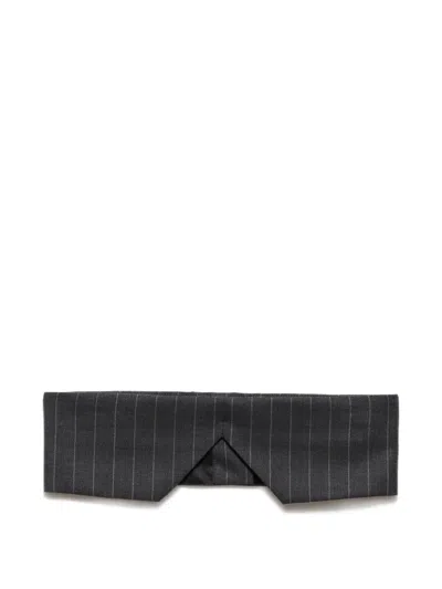 Prada Pinstripe Wool Bandeau Top In Black