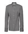 Prada Pinstripe Wool Shirt Jacket In Gray