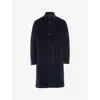 Prada Mens Vy Pinstriped Collared Corduroy Coat In Navy