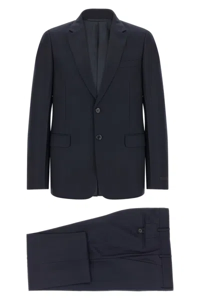 Prada Single-breasted Suit In Blue