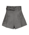 Prada Pinstriped Wool Shorts In Iron Gray