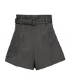 Prada Pinstriped Wool Shorts In Smoky Gray