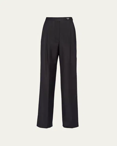 PRADA PINTUCK MOHAIR WIDE-LEG TROUSERS