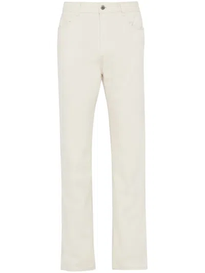 Prada Men's Five-pocket Pinwale Corduroy Pants In Beige