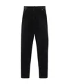 Prada Mens Black Pinwale Triangle-plaque Corduroy Cotton Trousers In Black
