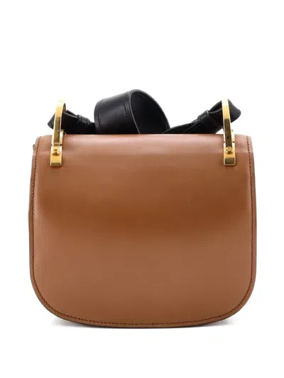 Pre-owned Prada Pionniere Saddle City Calfskin Small Crossbody Bag In Brown