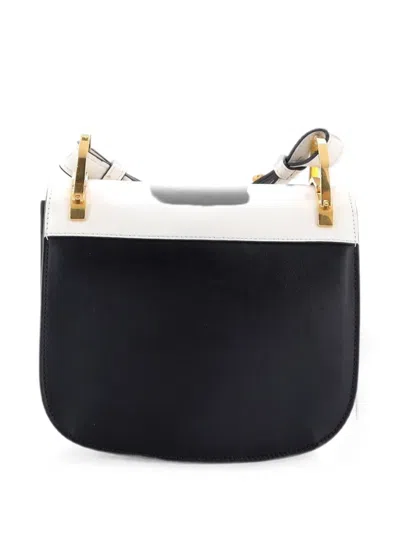 Pre-owned Prada Pionniere Saddle City Calfskin Small Crossbody Bag In White