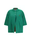 Prada Bicolor Polyethylene Biker Jacket In Green