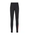 Prada Black Stretch Polyester Blend Leggings In Black