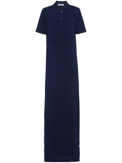 Prada Women's Piqué Midi-dress In Blue