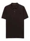 Prada Dark Brown Cotton Piquet Polo Shirt In Brown