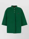 Prada Bicolor Polyethylene Biker Jacket In Green