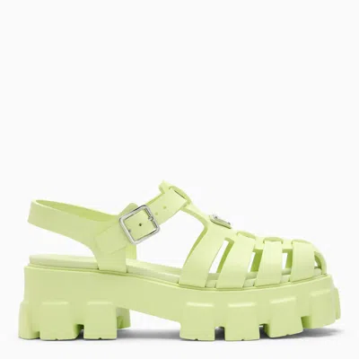 Prada Pistacchio-coloured Rubber Sandal With Logo Women In Green