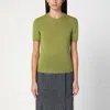 Prada Short Sleeve Cashmere Knit Top In Pistacchio