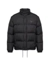 Prada Re-nylon Down Jacket In Blue