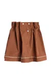 Prada Pj Cotton Skirt In Brown
