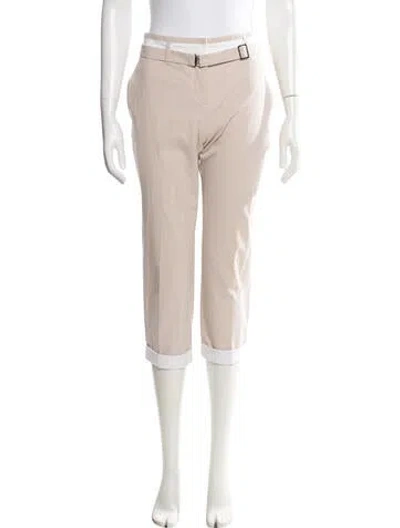 Pre-owned Prada Plaid Print Straight Leg Pants In Neutrals