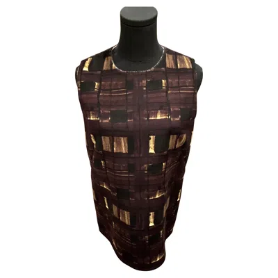 Pre-owned Prada Plaid Sleeveless Shirt With Back Zipper Closure In Black