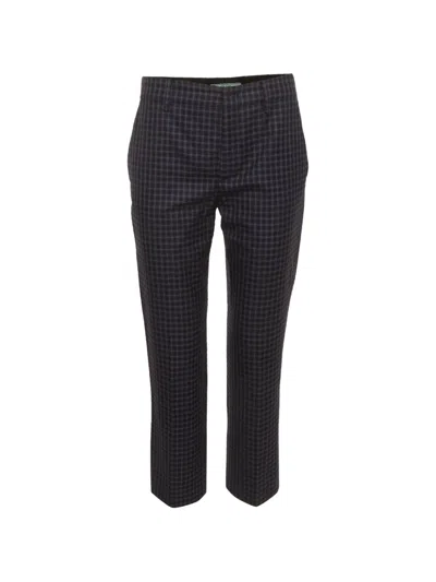 Pre-owned Prada Plaid-pattern Tailored Trousers In Blue