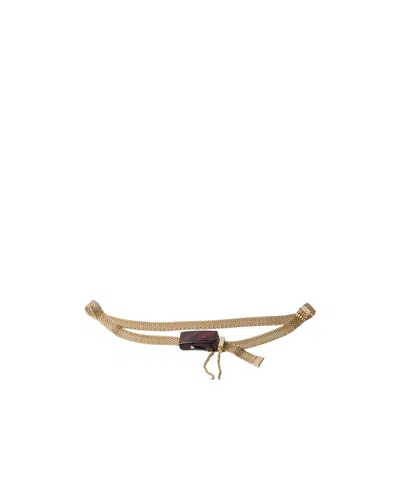 Prada Plaque Buckle Belt In Gold