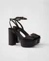 Prada Black Nappa Leather Sandals In Black
