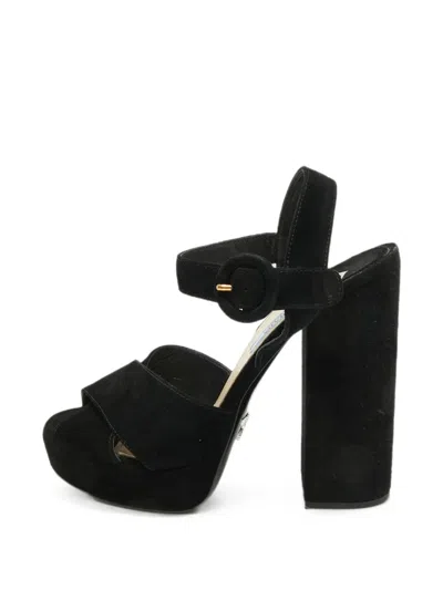 Pre-owned Prada Platform Ankle-strap Sandals In Black