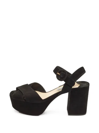 Pre-owned Prada Platform Ankle-strap Sandals In Black