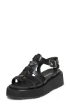 Prada Vinyl Flatform Fisherman Sandals In Nero